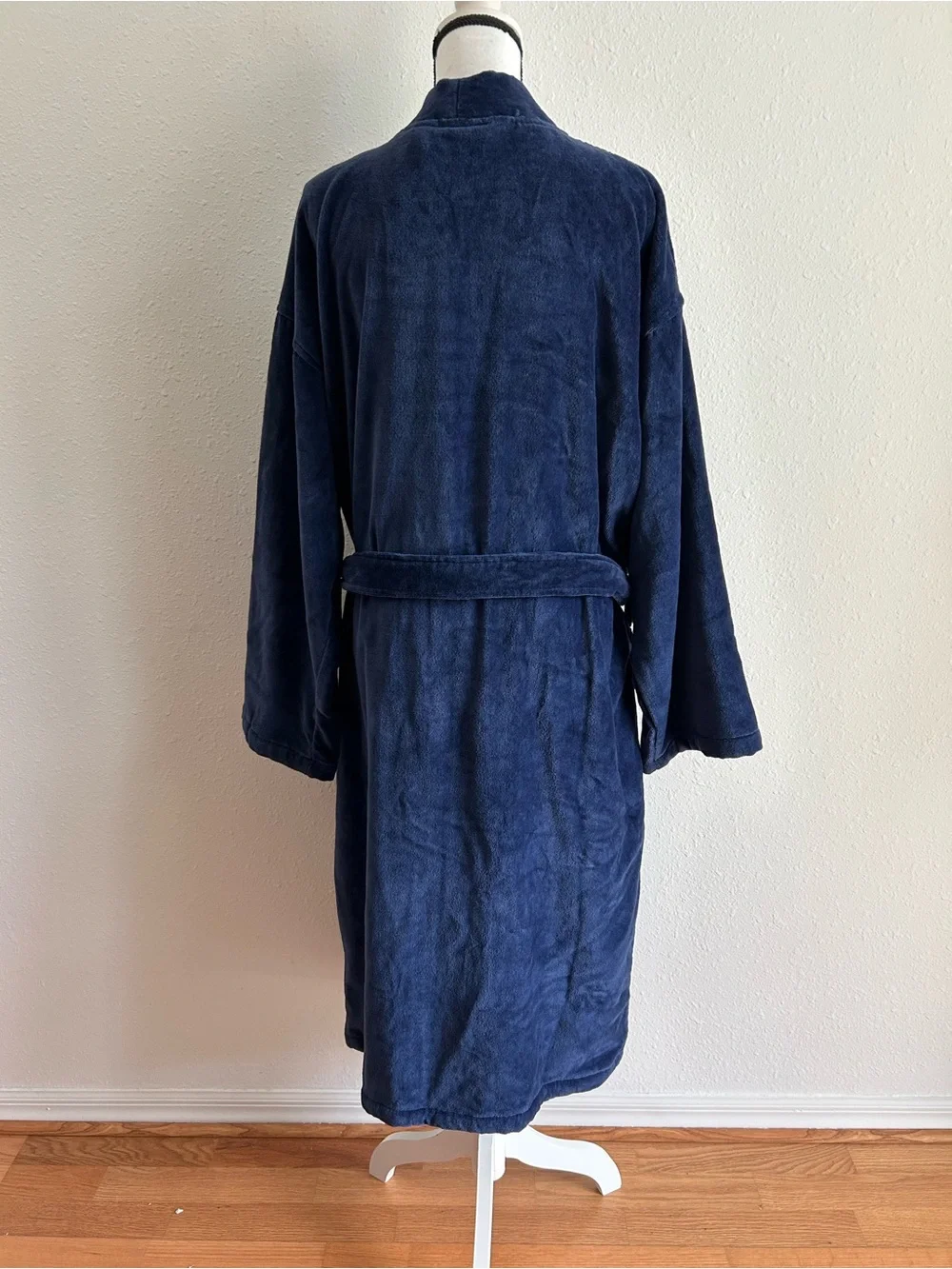 Polo Ralph Lauren Men's Robe Navy Blue Plush Shawl Collar Size S / M Logo